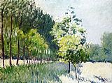 Famous Trees Paintings - Lane Bordered by Trees